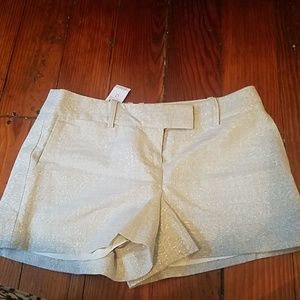 Loft Metallic Linen Shorts- Size 0